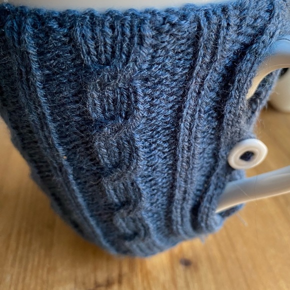 NEW White Winter Coffee Mug with Blue Sweater Mugs for Holidays Holiday Cups Cup - Picture 4 of 6